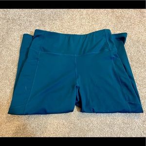 Teal crop leggings